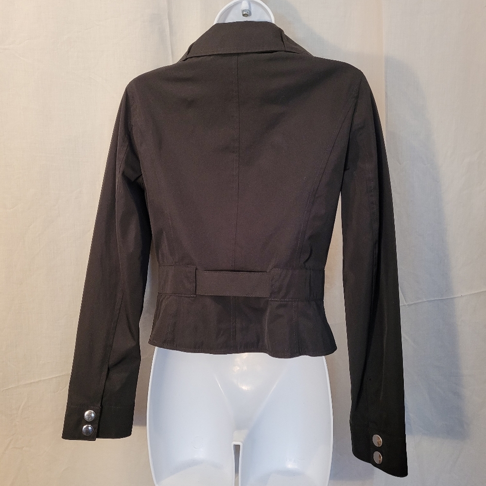 Express Black Cropped Belted Jacket - image 4
